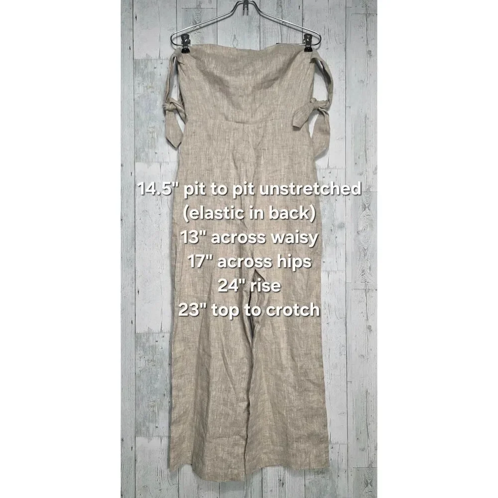 Reformation Amara Linen Feel Cropped Jumpsuit Sz. 2